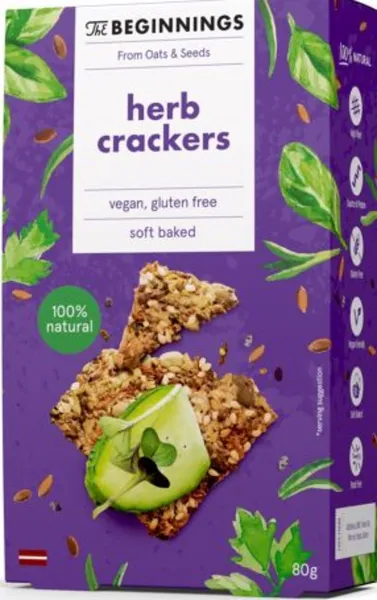 Garšaugu sēklu krekeri The BEGINNINGS, 80g
