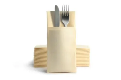 Servetėlė - vokelis CHIC Cutlery Airlaid, kreminės sp., 40 x 39 cm, 50 vnt