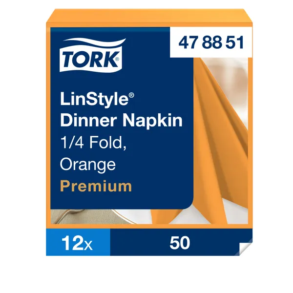 Servetėlės LINSTYLE Dinner, orandžinės, 1/4 lankstymo, 39 x 39 cm, 50 vnt, 478851