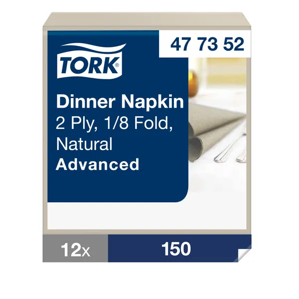 Servetėlės TORK Nature, 2  sluoksnių, 1/8  lankstymo, 39  x 39 cm, 150 vnt, 477352