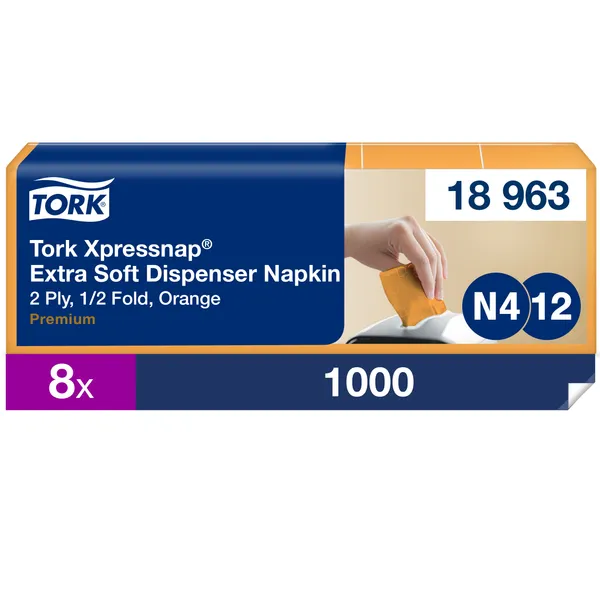 Servetėlės Tork Xpressnap® Extra Soft Orange, dozatoriui Napkin N4, 200 vnt,  18963
