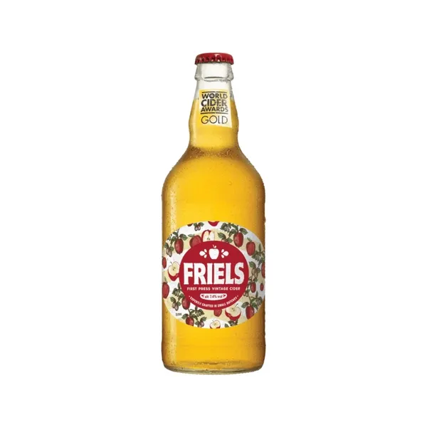 Sidras FRIELS, obuolių skonio, 0,5l, 7,4%, butelis, D