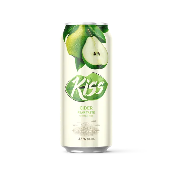 Sidras KISS, kriaušių skonio, 4,5%, 0,5 l, skardinė D