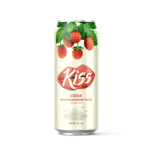 Sidras KISS, žemuogių skonio, 4,5%, 0,5 l, skardinė D