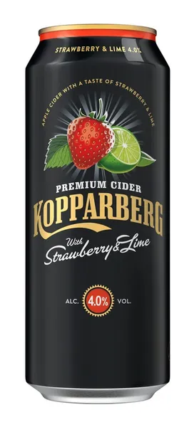 Sidras KOPPARBERG, braškė ir laimas, 4,5%, 0,5 l, skardinė