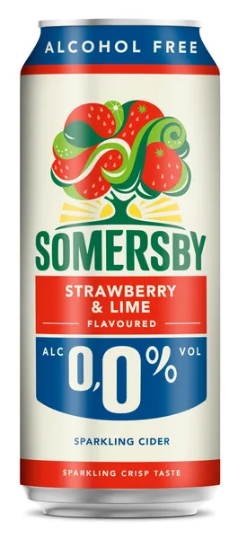 Bezalkoholisks sidrs SOMERSBY Strawberry&Lime, bundžā, 0.5l (DEP)