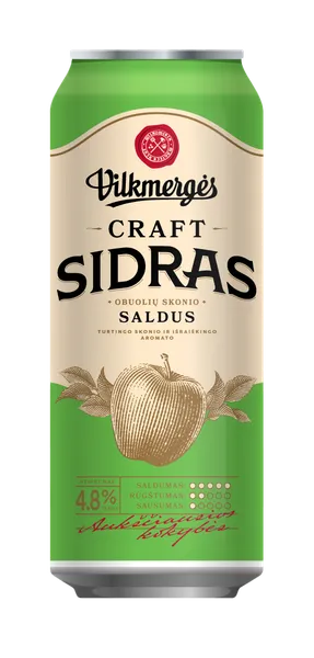 Sidras VILKMERGĖS Saldus, 4,8 %, 0,5 l, skardinė D