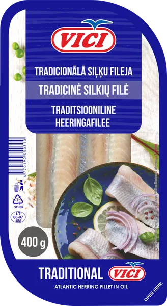 Silkių filė VIČI Tradicinė, sūdyta aliejuje, 400 g