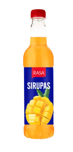 Sīrups RASA ar mango garšu, ar cukuriem un saldinātāju, PET, 0.5l (DEP)