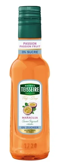 Sirupas TEISSEIRE, pasiflorų skonio, be cukraus, 0,25 l