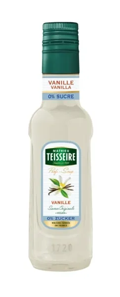 Sirupas TEISSEIRE, vanilės skonio, be cukraus, 0,25 l