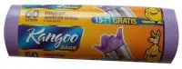 Šiukšlių maišai HD/LD, 60 l, 11 mk., užrišami (su auselėmis), violetiniai, 16 vnt.