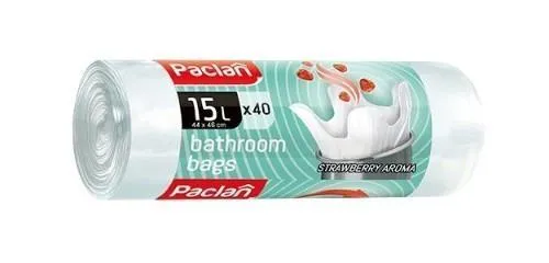 Šiukšlių maišai PACLAN, vonios kambariui, braškiu kvapo, 15 l, 8 mk,  40 vnt.