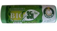 Šiukšlių maišai SKUBIS BIO, 35 l, 20 mk, užrišami, žali, 15 vnt.