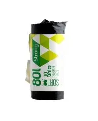 Šiukšlių maišai SORTEX, 80 l, 30 mk, 10 vnt.