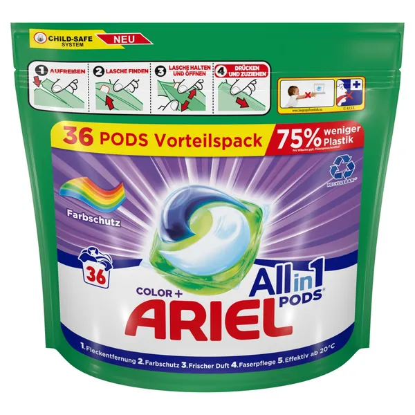 Skalbimo kapsulės ARIEL Color+, 36 skalb.