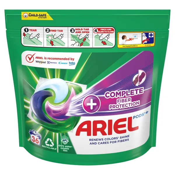 Skalbimo kapsulės ARIEL Extra Color & Fiber Protection, 36 skalb.