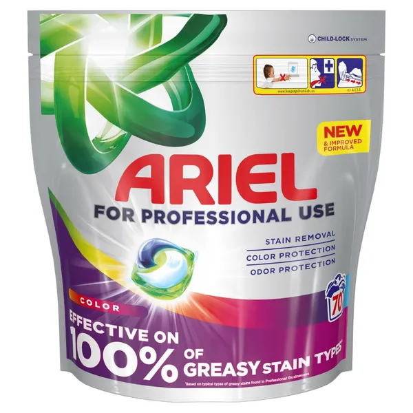 Skalbimo kapsulės ARIEL Professional, Color, 70 skalb.