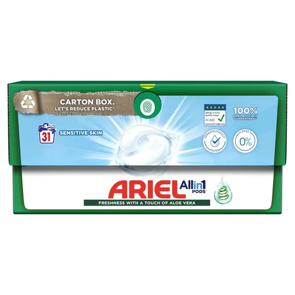 Skalbimo kapsulės ARIEL Sensitive, 31 skalb.