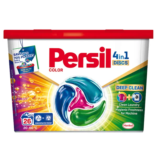 Skalbimo kapsulės PERSIL DISCS Color, 26 skalbimų, 500 g