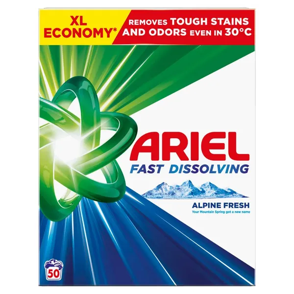 Skalbimo milteliai ARIEL Alpine Fresh, 50 skalb., 2,75 kg