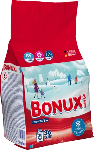 Skalbimo milteliai BONUX, Polar Ice Fresh, 2,34Kg /36sk.