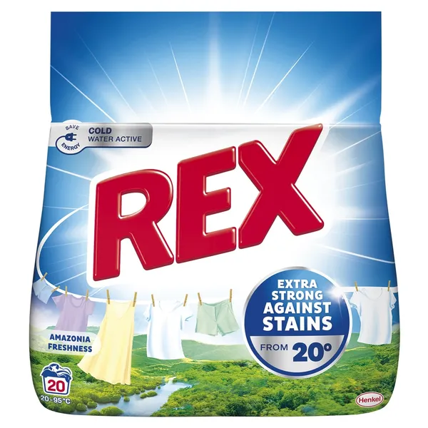 Skalbimo milteliai REX, Amazonia Freshness, 20 skalbimai