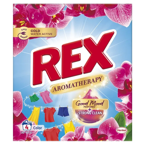 Skalbimo milteliai REX, AROMATHERAPY Color, 4 skalbimai
