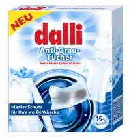 Skalbimo servetėlės DALLI, baltiems audiniams, 15 vnt.