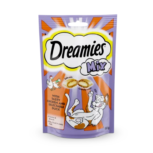 DREAMIES kaķu gardumi ar vistu un pīli, 60 g