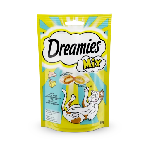 DREAMIES kaķu gardumi ar lasi un sieru, 60 g