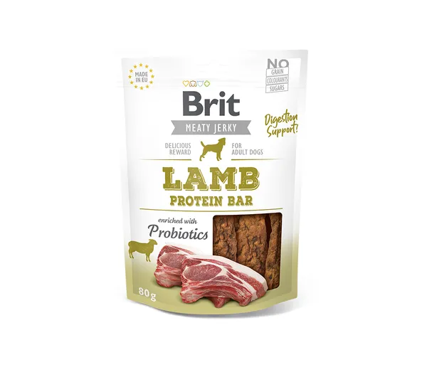 Skanėstas šunims, Brit Jerky Lamb Protein Bar, 80g