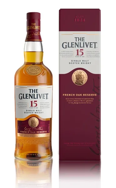 Škotiškas salyklinis viskis GLENLIVET 15Y.O. su dėž., 40%, 0,7 l