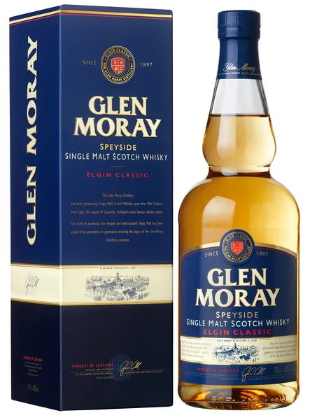 Škotiškas viskis GLEN MORAY Speyside Single Malt su dėžute, 0,7 l, 40 %