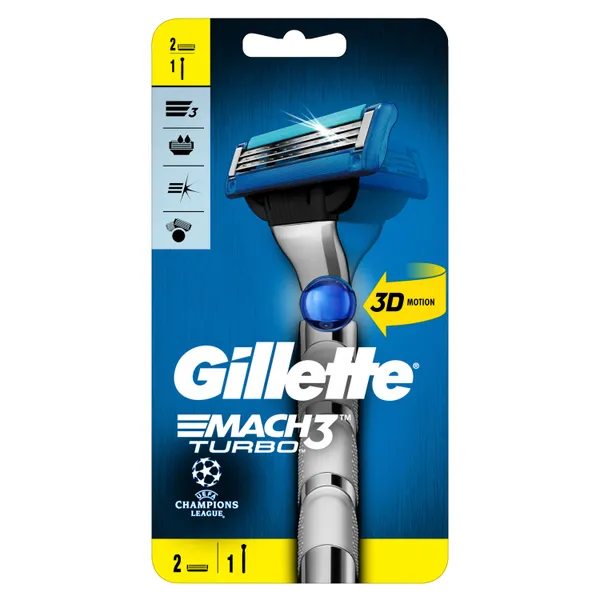 Skustuvas Gillette MACH3 Turbo 3D, 2 galv.