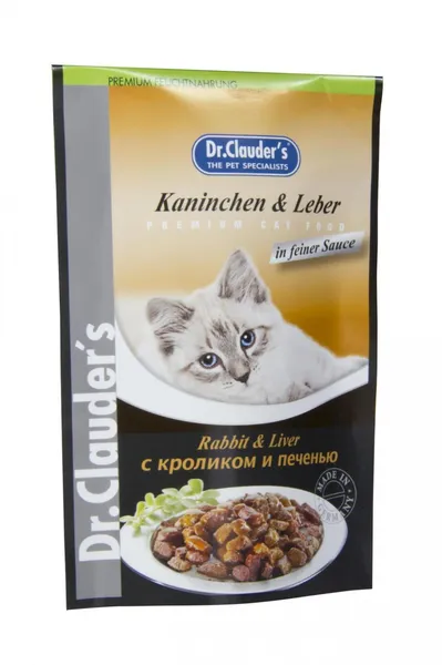 Šlapias ėdalas katėms DR. CLAUDER'S, su triušiena ir kepenimis padaže, 100 g
