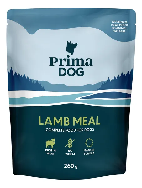 Šlapias šunų ėdalas PRIMADOG, su ėriena, 260 g