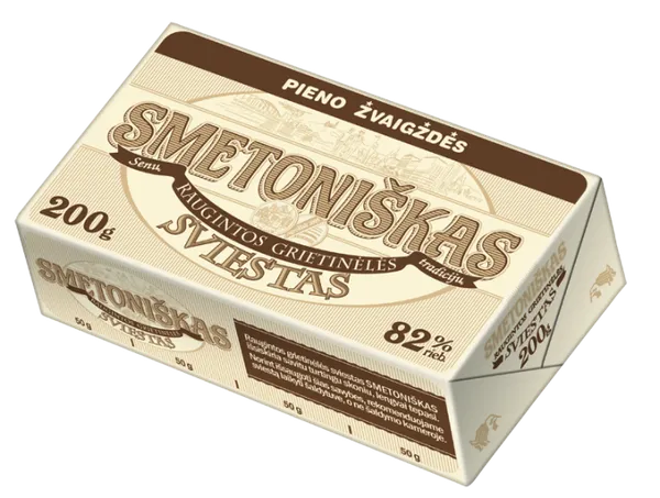 SMETONIŠKAS sviestas, 82%, 200 g
