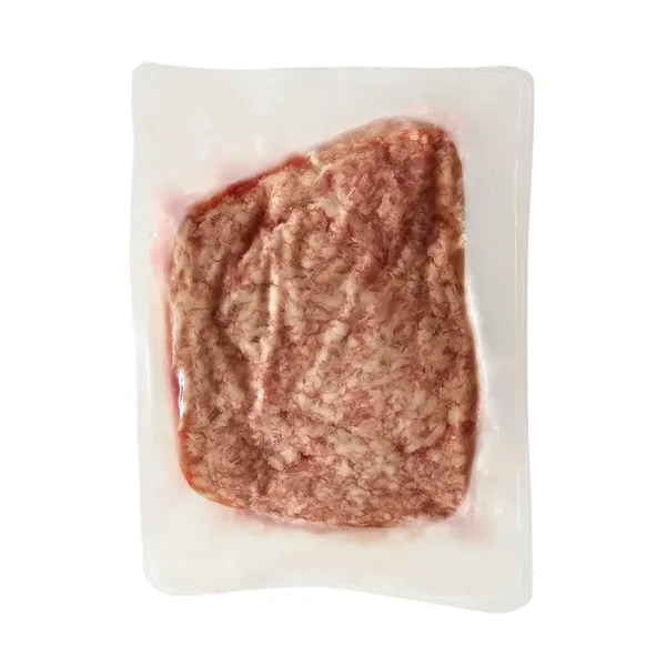 Smulkinta kiauliena 3mm riebumas ne didesnis kaip 30 proc. vakuume , ~1,8 kg atšaldyta