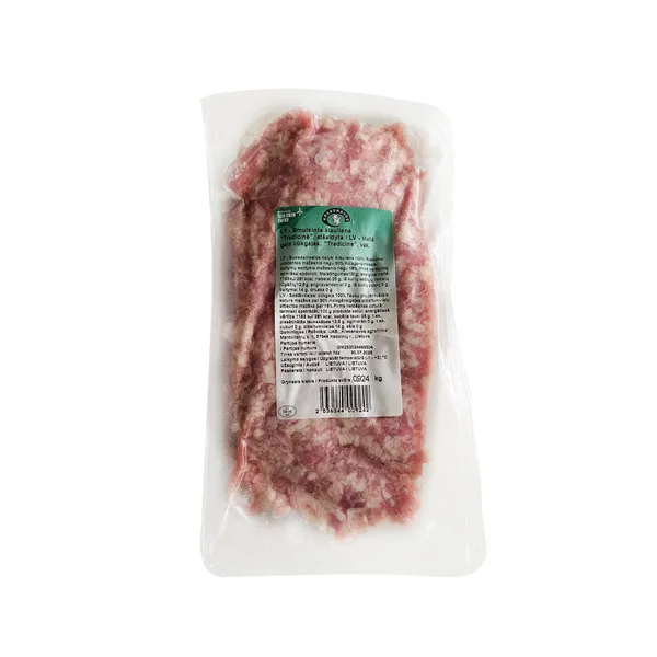 Smulkinta kiaulienos mėsa TRADICINE (stambaus malimo),~ 0.9 kg