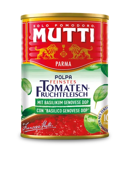 Tomāti, sasmalcināti MUTTI ar baziliku, 400g