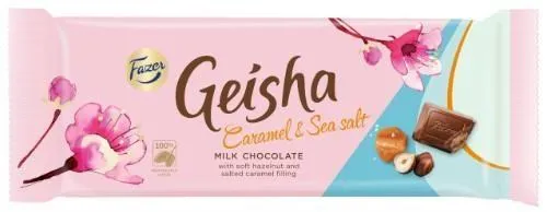 Pieninis šokoaldas GEISHA CARAMEL & SEA SALT, 100 g