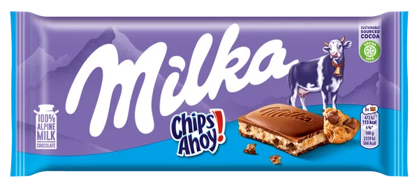 Šokoladas MILKA Chips Ahoy! 100 g