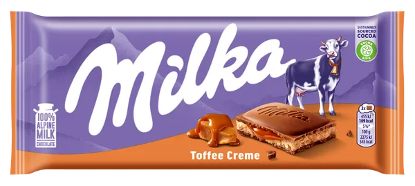 Šokoladas MILKA su karameliniu įdaru, 100 g