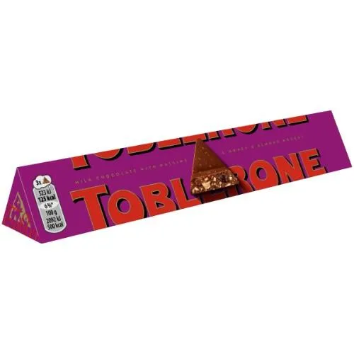 TOBLERONE piena šokolāde ar riekstiem un rozīnēm, 100g