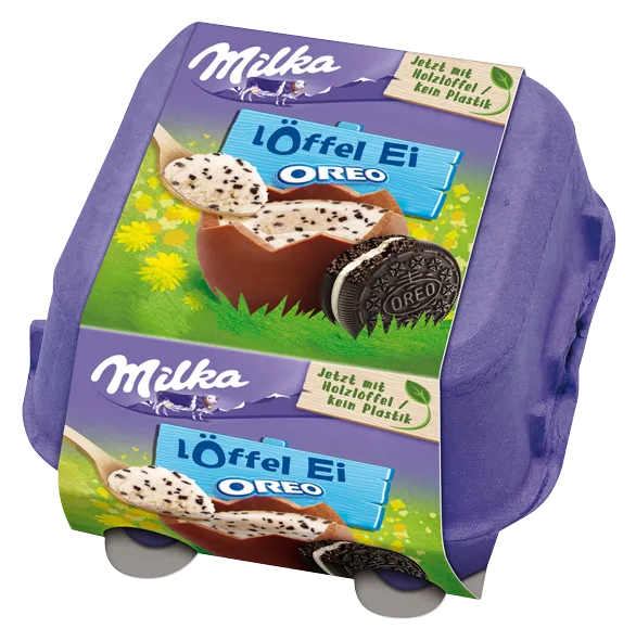 Šokoladiniai kiaušiniai MILKA su Oreo ir šaukšteliu, 128 g