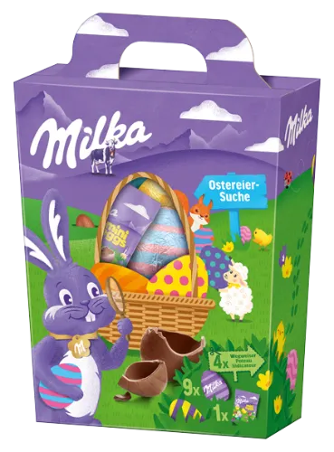 Šokoladinių saldainių rinkinys MILKA Egg Hunt Basket, 162 g