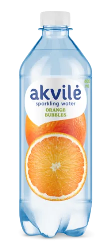 Aromatizēts dzeramais ūdens AKVILE ar apelsīnu aromātu, gāzēts, 0,6l (DEP)