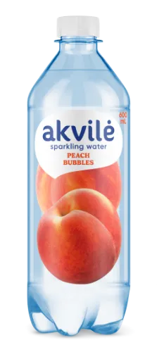 Aromatizēts dzeramais ūdens AKVILE ar persiku aromātu, gāzēts, 0,6l (DEP)