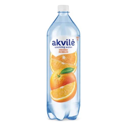 Dzeramais ūdens AKVILE ar apelsīnu aromātu, viegli gāzēts, 1.5L PET (DEP)